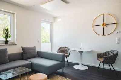 Ein Sitzbereich in der Unterkunft Dünenquartier Apartment 25