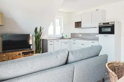 Küche/Küchenzeile in der Unterkunft Dünenquartier Apartment 26