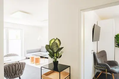 Ein Sitzbereich in der Unterkunft Dünenquartier Apartment 27