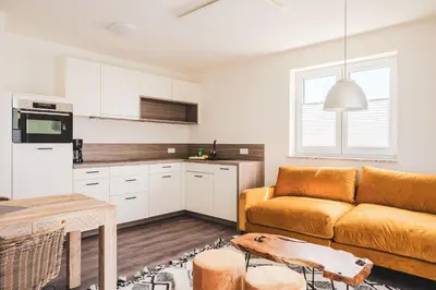 Küche/Küchenzeile in der Unterkunft Dünenquartier Apartment 28