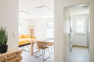 Ein Sitzbereich in der Unterkunft Dünenquartier Apartment 28