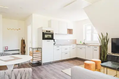 Küche/Küchenzeile in der Unterkunft Dünenquartier Apartment 29