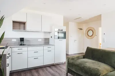 Küche/Küchenzeile in der Unterkunft Dünenquartier Apartment 30