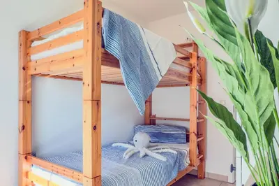 Ein Bett oder Betten in einem Zimmer der Unterkunft Seeluft 4