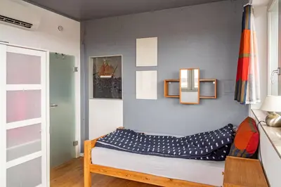Ein Bett oder Betten in einem Zimmer der Unterkunft Ferienwohnung Kiek ut