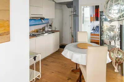 Küche/Küchenzeile in der Unterkunft Ferienwohnung Kiek ut