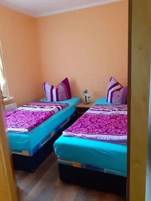 Ein Bett oder Betten in einem Zimmer der Unterkunft Apartment in Pruchten 41178