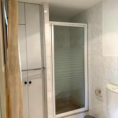 Ein Badezimmer in der Unterkunft Hexenhaus Kessel