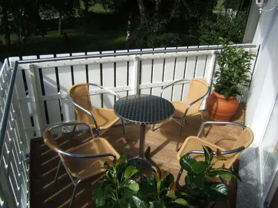 Ein Balkon oder eine Terrasse in der Unterkunft Deichidyll