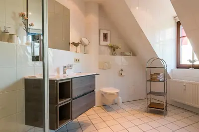 Ein Badezimmer in der Unterkunft Nele Nelsson Hus, Landhaus Haven Höövt