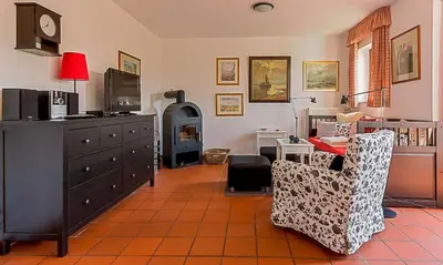 Küche/Küchenzeile in der Unterkunft Bootsanleger, Landhaus Haven Höövt