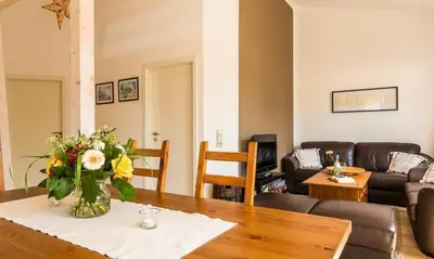 Ein Sitzbereich in der Unterkunft Nordstern