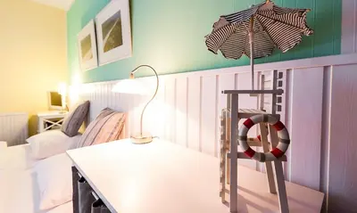 Ein Bett oder Betten in einem Zimmer der Unterkunft Marikens Deel