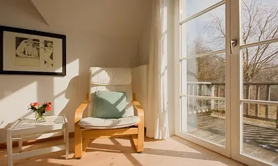 Ein Balkon oder eine Terrasse in der Unterkunft Landhaus am Wiecker Bodden