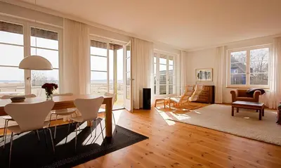 Ein Sitzbereich in der Unterkunft Landhaus am Wiecker Bodden
