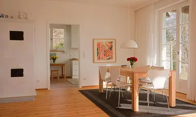 Ein Sitzbereich in der Unterkunft Landhaus am Wiecker Bodden
