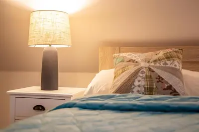 Ein Bett oder Betten in einem Zimmer der Unterkunft Sonnenwieck 01