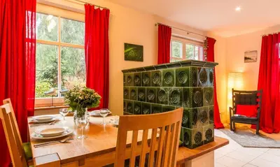Ein Sitzbereich in der Unterkunft Fischers Ferienhaus