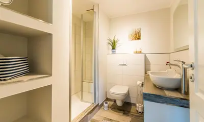 Ein Badezimmer in der Unterkunft Darßzeit