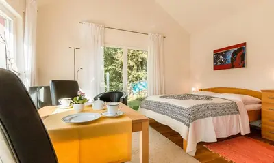 Ein Bett oder Betten in einem Zimmer der Unterkunft Meertraum