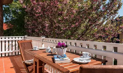 Ein Balkon oder eine Terrasse in der Unterkunft Ahrenshooper Landhaus 04