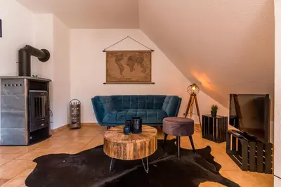 Ein Sitzbereich in der Unterkunft Haus Ostseenixe 03