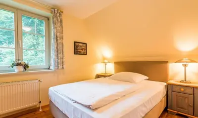 Ein Bett oder Betten in einem Zimmer der Unterkunft Worpswede