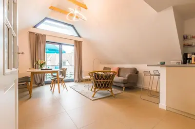 Ein Sitzbereich in der Unterkunft Drei Akazien Wohnung 3