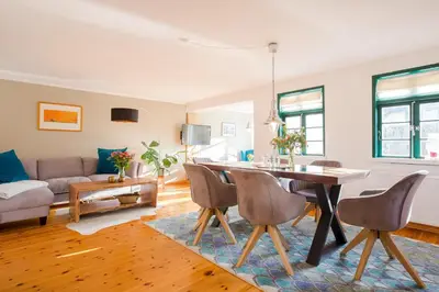 Ein Sitzbereich in der Unterkunft Hus Barkenboom