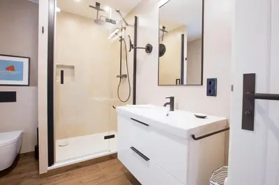 Ein Badezimmer in der Unterkunft Strandhaus Luv