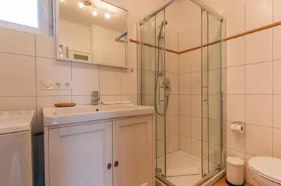 Ein Badezimmer in der Unterkunft Wiesenidyll