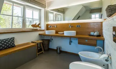 Ein Badezimmer in der Unterkunft Freischwimmer