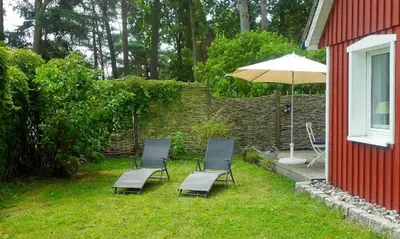 Ein Garten an der Unterkunft An der Rehwiese
