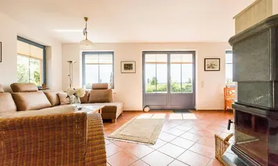 Ein Sitzbereich in der Unterkunft Hus in de Wieck 01