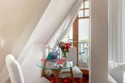 Ein Sitzbereich in der Unterkunft Strandhaus Claassen 04