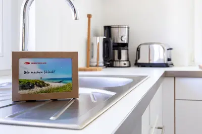 Küche/Küchenzeile in der Unterkunft Strandhaus hinter der Düne