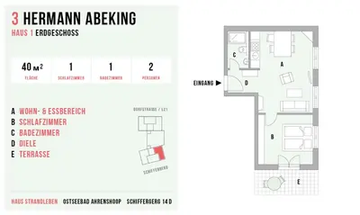 Grundriss der Unterkunft Strandleben 03 - Hermann Abeking