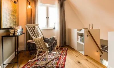 Ein Sitzbereich in der Unterkunft Hyggelig Hus