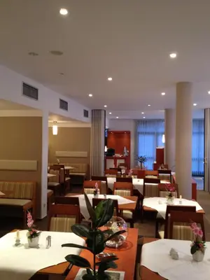 Ein Sitzbereich in der Unterkunft gut-Hotel Pommernhotel Barth