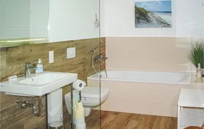 Ein Badezimmer in der Unterkunft Ferienwohnung Mit Hafenblick