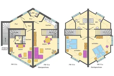 Grundriss der Unterkunft Ferienpark Freesenbruch Wohnung 13a - Austernfischer