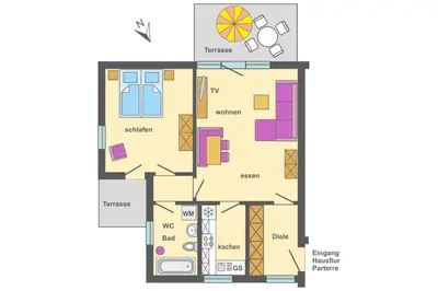 Grundriss der Unterkunft Ferienpark Freesenbruch Wohnung 3 1 - Schöne Auszeit