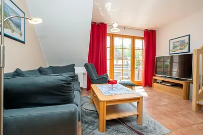 TV/Unterhaltungsangebot in der Unterkunft Ferienpark Freesenbruch Wohnung 4 6 - Boddenblick