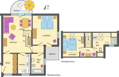 Grundriss der Unterkunft Ferienpark Freesenbruch Wohnung 3 6 - Frieda