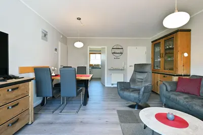 Ein Sitzbereich in der Unterkunft Ferienpark Freesenbruch Wohnung 4 3 - Inseltreff