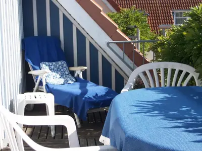 Ein Balkon oder eine Terrasse in der Unterkunft Appartementhaus Boddenblick 