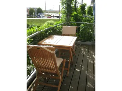 Ein Balkon oder eine Terrasse in der Unterkunft Appartementhaus Boddenblick - 