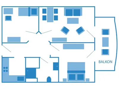 Grundriss der Unterkunft Appartementhaus Boddenblick - 