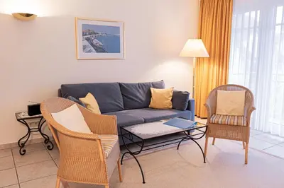 Ein Sitzbereich in der Unterkunft Appartmenthaus Meerlust Wohnung M 309