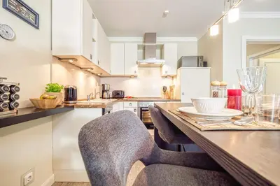 Küche/Küchenzeile in der Unterkunft Birkmaase 10 - Wohnung 1